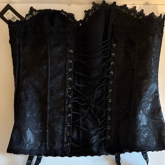 Frederick's of Hollywood Black Satin Corset - Picture 4 of 4